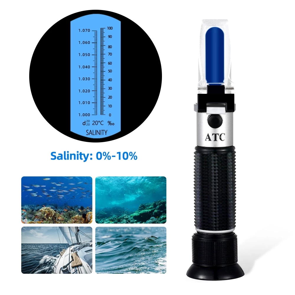 Refractometer Salinity - Salinity Refractometer 0-10% 1.000-1.070SG Optical Salometer