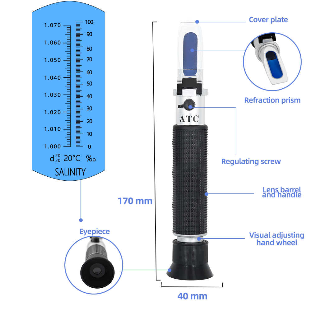 Handheld Salinity Refractomete - огляд і ціна Refractometer Salinity
